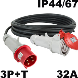 Rallonge 32A tri 3P+T 4x6mm² étanche IP44 Rallonge 32A tri 3P+T 4x6mm² étanche IP44