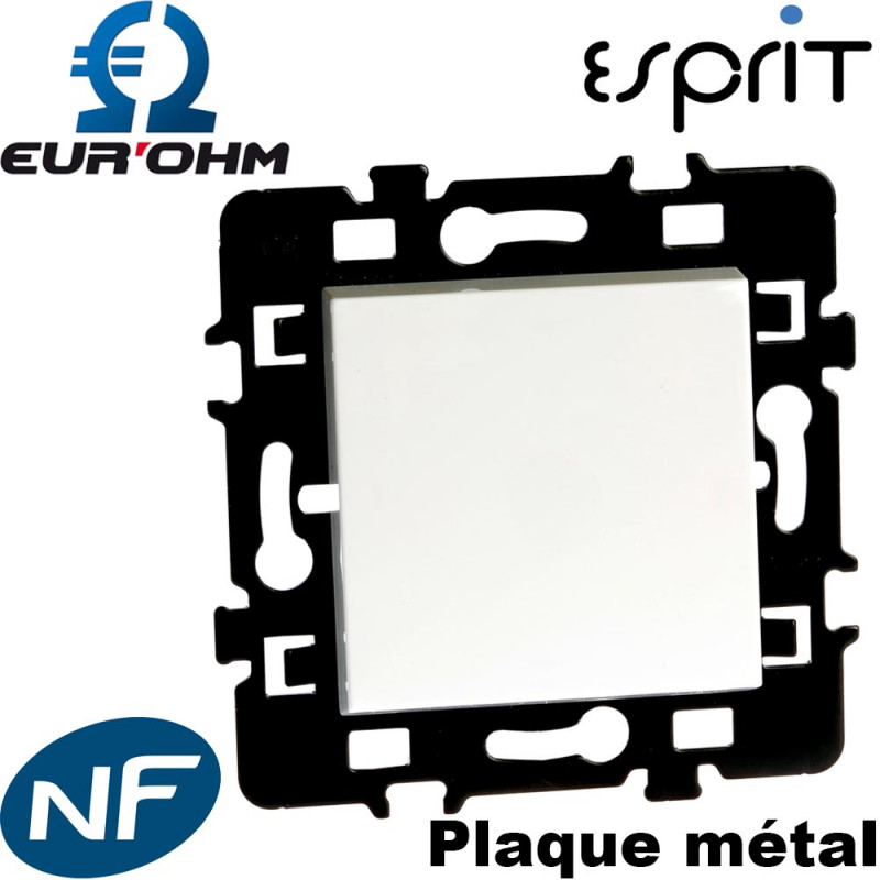 Interrupteur Va et vient 1 poste NF avec plaque métal - Esprit Eurohm Eur'Ohm