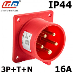 Embase male à encastrer 16A 3P+T+N 380V - Étanche IP44 ou IP67 IDE