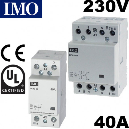 Contacteur de puissance 40A 230V - 2 ou 4 poles - IMO IMO