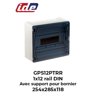 Coffret de distribution GOLD IP40 1x12 en saillie porte transparente IDE