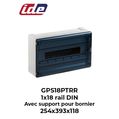 Coffret de distribution GOLD IP40 1x18 en saillie porte transparente IDE