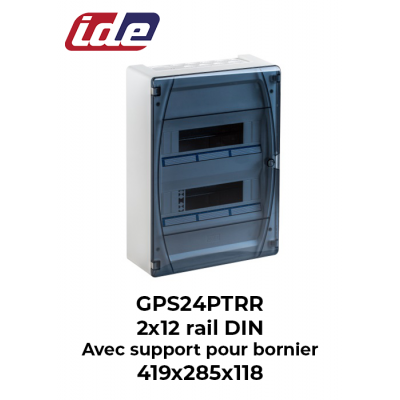 Coffret de distribution GOLD IP40 2x12 en saillie porte transparente IDE
