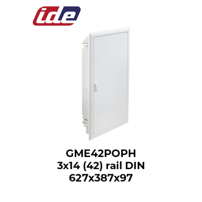 Coffret GOLD METAL encastrable porte métallique IP40 3x14 modules IDE