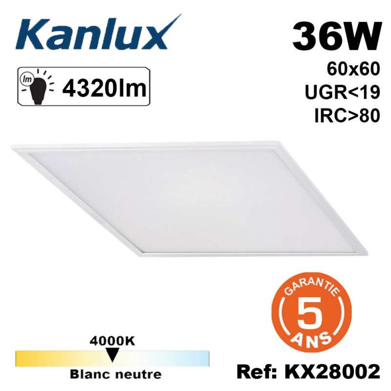 Dalle lumineuse 36W UGR inférieur à 19 garantie 5ans Kanlux Kanlux Dalle lumineuse 36W UGR inférieur à 19 garantie 5ans Kanlux Kanlux