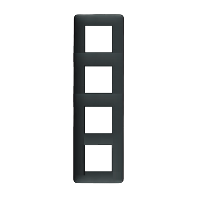 Plaque interrupteur quadruple - Latina - noir chrome EFAPEL
