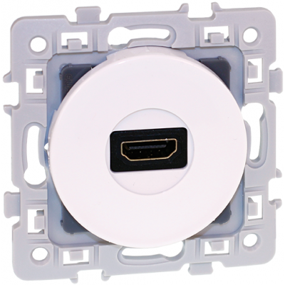 Prise HDMI 1.4 Blanc Square Eurohm - 1 poste Eur'Ohm