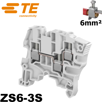 Bloc de jonction ZS6-3S à vis - 3 serres fils TE Connectivity