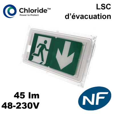 Luminaire d'Evacuation pour LSC RIVA 45 IP 48-230 Chloride