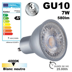 Ampoule LED GU10 PRO 7W équivalent 48W - Garantie 3 ans