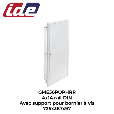 Coffret GOLD METAL encastrable porte métallique IP40 4x14 modules+barre de terre IDE