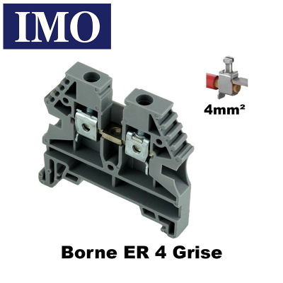 Borne ER 4mm² à vis - Bornier à clipser sur rail DIN IMO