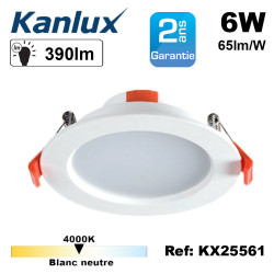 Spot LED encastrable extra plat 6/8W (eq. 65/69 watts) 4000K 20000h Kanlux Spot LED encastrable extra plat 6/8W (eq. 65/69 watts) 4000K 20000h Kanlux