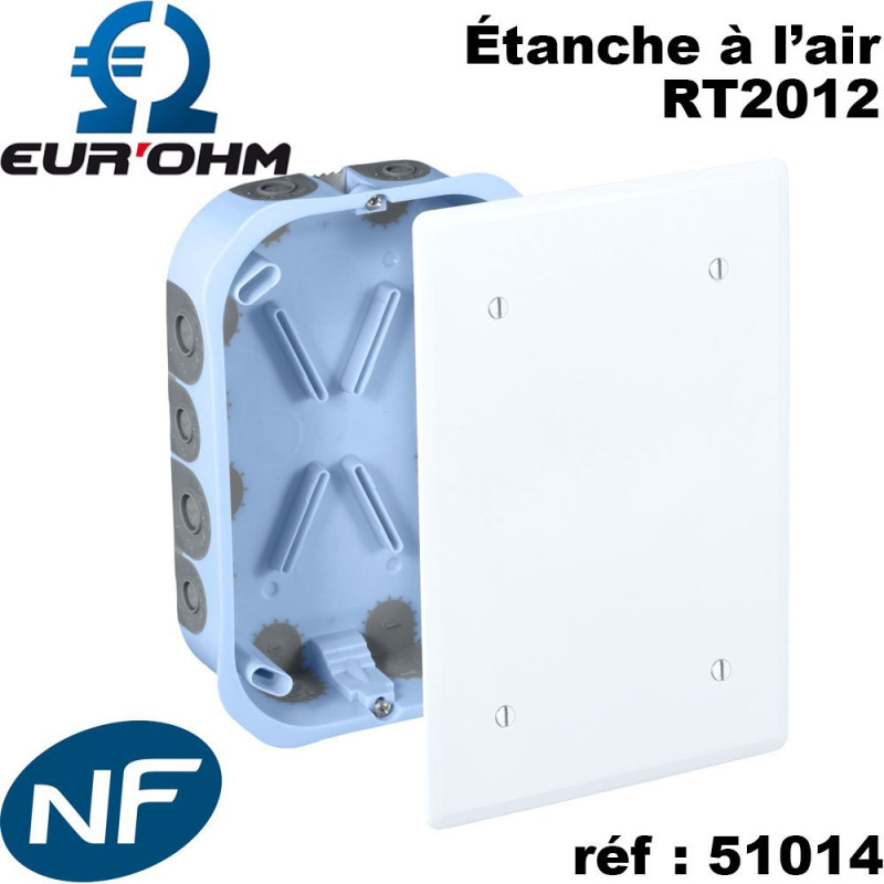 Boite de derivation etanche a l'air encastrée Eur'Ohm Boite de derivation etanche a l'air encastrée Eur'Ohm