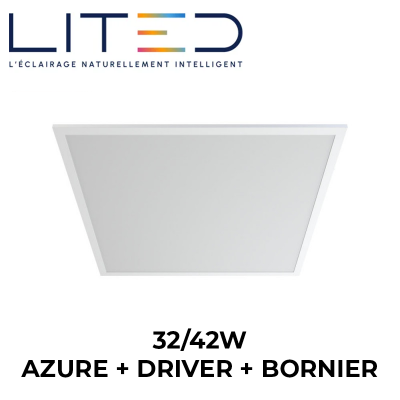Panneau LED AZURE encastrable 32/42W 3840 à 5040lm IP44 avec bornier et driver LITED