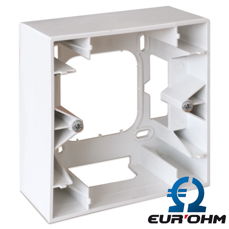 Cadre saillie 1 ou 2 postes pour appareillage Blanc Square Eurohm Eur'Ohm