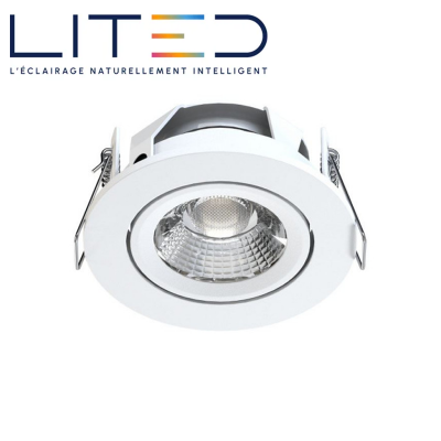 Spot led encastrable sur cardan UGR 19 6W KARDAN Blanc 3000/4000K avec driver LITED