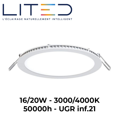 Spot led extra plat encastrable 16/20W - 3000/4000K - 50000h - UGR inf.21 LITED