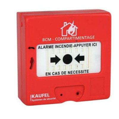 Déclencheur manuel rouge DMMD pour alarme incendie T4 filaire Kaufel