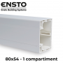 Goulotte électrique 80x54mm 1 compartiment PVC blanc RAL9010 ENSTO