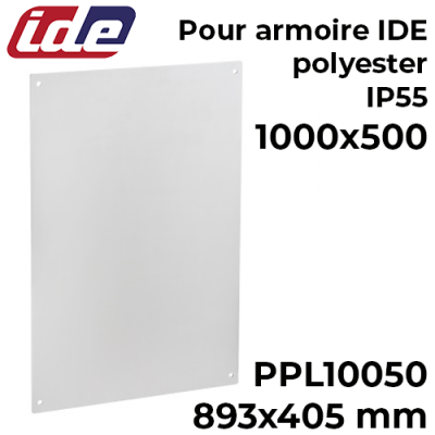 Plaque de montage polyester pour armoire étanche IP55 IDE