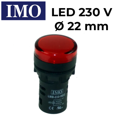 Voyant lumineux à LED 230V - Étanche IP65 IMO