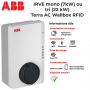 Borne de recharge véhicule électrique IRVE monophasé (7kW) ou triphasé (22 kW) - Terra AC Wallbox RFID ABB