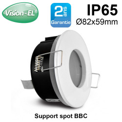 Support de spot LED BBC rond blanc étanche IP65 82mm Support de spot LED BBC rond blanc étanche IP65 82mm