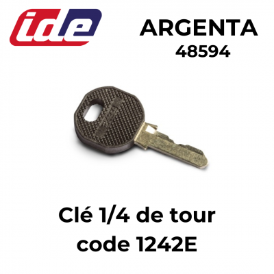 Clé quart de tour de type boîte aux lettres code 1242E pour coffret Argenta IDE