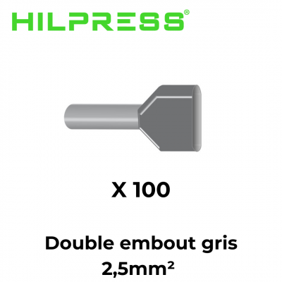 Embout de câblage double pour fil souple de 0,75mm² à 16mm² HILPRESS
