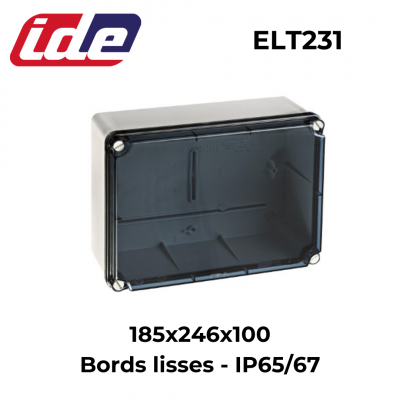 Boîte de dérivation IP65 avec couvercle transparent IDE