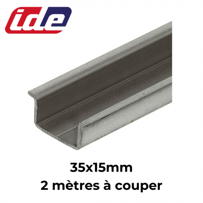 Barre de rail DIN - 2 mètres - 35x15mm symétrique IDE