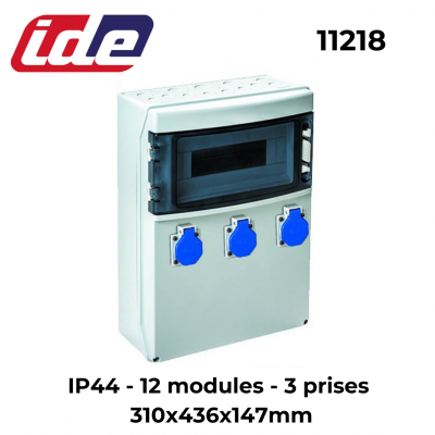 Coffret de 3 à 9 prises étanche (prises françaises 16A) IDE