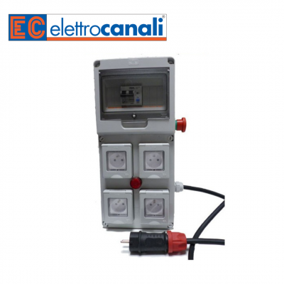 Coffret de chantier 4PC 16A - Voyant et bouton d'arrêt d'urgence - IP55 ELETTROCANALI
