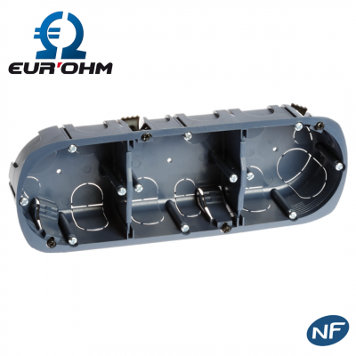 Boîte multi-matériaux 3 postes Ø67mm profondeur 40mm EUR'OHM