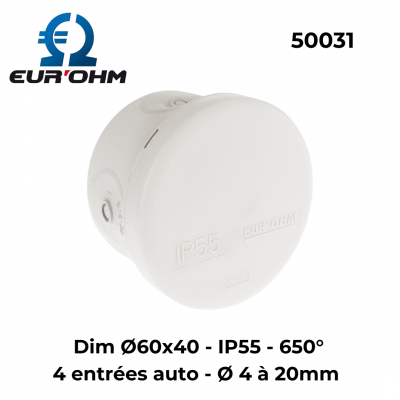 Boîte étanche de dérivation IP55 - 650° EUR'OHM