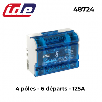 Répartiteur tétrapolaire 125A ou 160A - 6 à 14 départs IDE