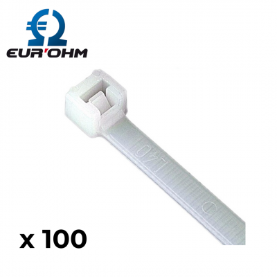 Collier serre câble électrique en polyamide blanc EUR'OHM