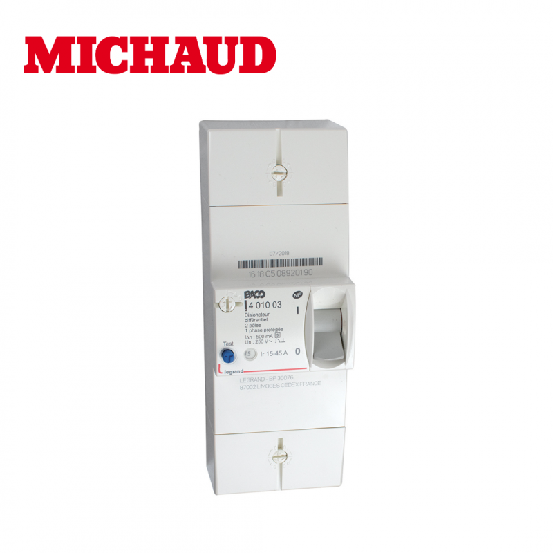 Disjoncteur bipolaire de branchement sélectif N463 Michaud — free download