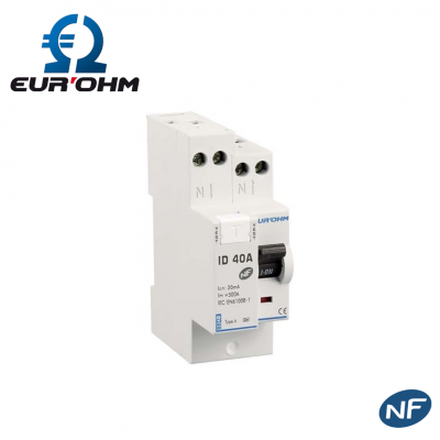 Interrupteur différentiel Phase Neutre - 30mA - Type A - 40A ou 63A EUR'OHM