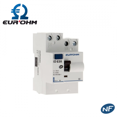 Interrupteur différentiel Phase Neutre - 30mA - Type A - 40A ou 63A EUR'OHM