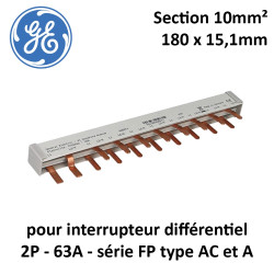 Peigne d'alimentation 63A pour interrupteur différentiel 2P General Electric
