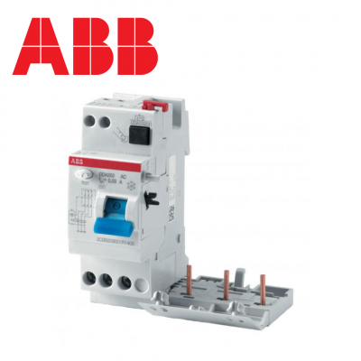 Bloc différentiel triphasé - 300mA - Type AC - 2/4 modules - 40/60A ABB