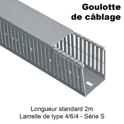 Goulotte de câblage type S à lamelle 4/6/4 Goulotte de câblage type S à lamelle 4/6/4