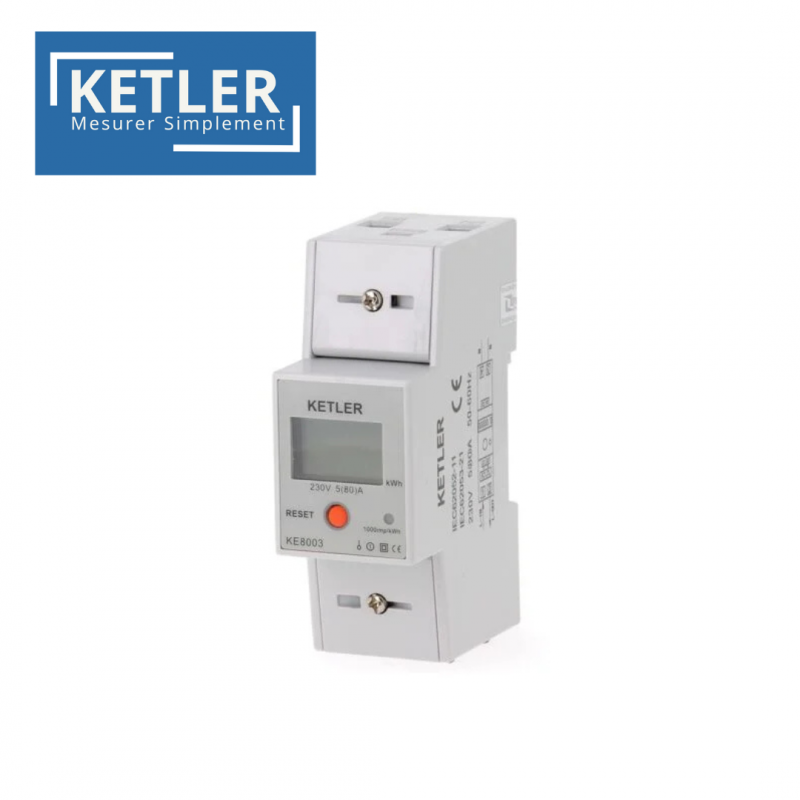Compteur électrique Modulaire Monophasé 230V 40A - Certifié MID - Avec Affichage Digital - Neuf - Marque Générique