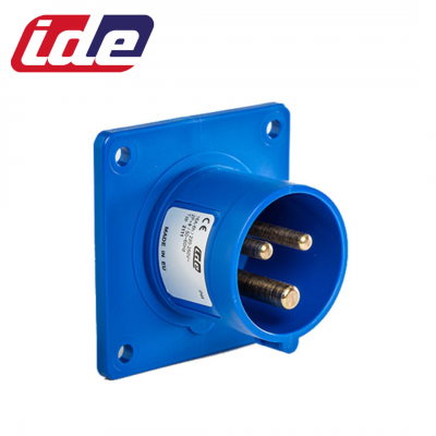 Prise mâle CEE P17 2P+T 32A étanche IP44 ou IP67 à encastrer sur coffret IDE