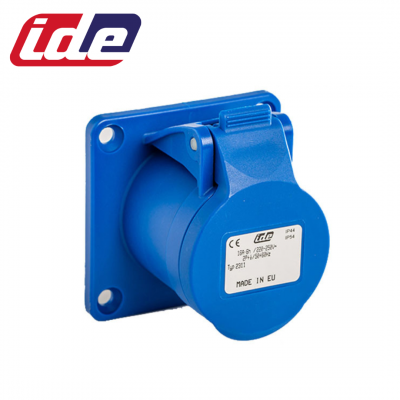 Prise droite femelle CEE P17 2P+T 16A étanche IP44 à encastrer IDE