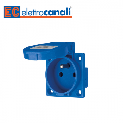 Prise française 2P+T 16A étanche IP54 à encastrer sur coffret ELETTROCANALI