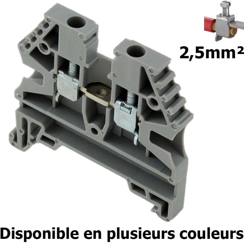 Borne ER 2,5mm² à vis - Bornier à clipser sur rail DIN Borne ER 2,5mm² à vis - Bornier à clipser sur rail DIN