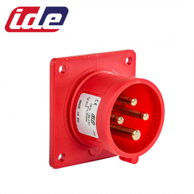 Prise mâle 3P+T 16A étanche IP44 ou IP67 à encastrer sur coffret IDE